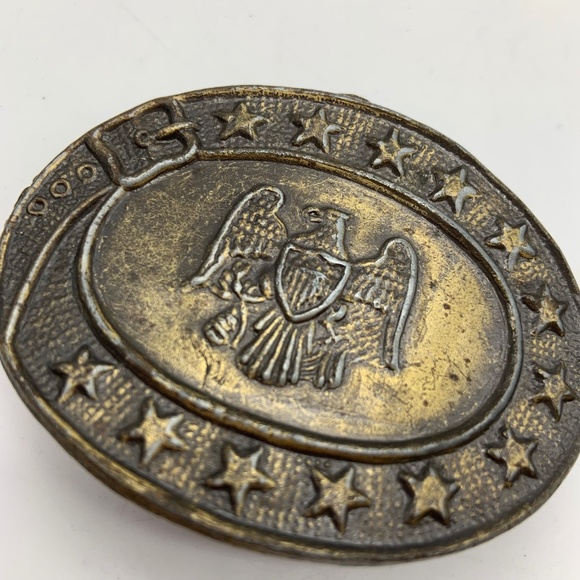 Vintage Accurate 1977 Eagle Patriotic Americana Style Brass Belt Buckle - Picture 6 of 7